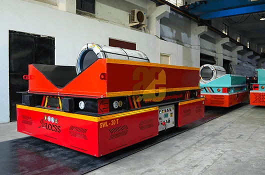 rail guided trolley in factory
